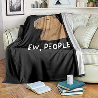Anti Social Capybara Meme Throw Blanket Ew People Sarcastic Funny Introvert Gift - Wonder Print Shop