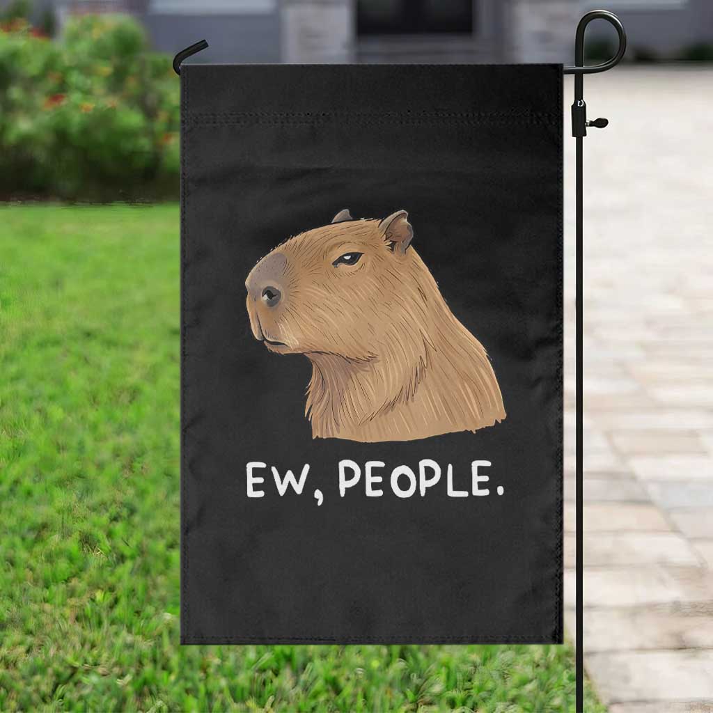 Anti Social Capybara Meme Garden Flag Ew People Sarcastic Funny Introvert Gift - Wonder Print Shop