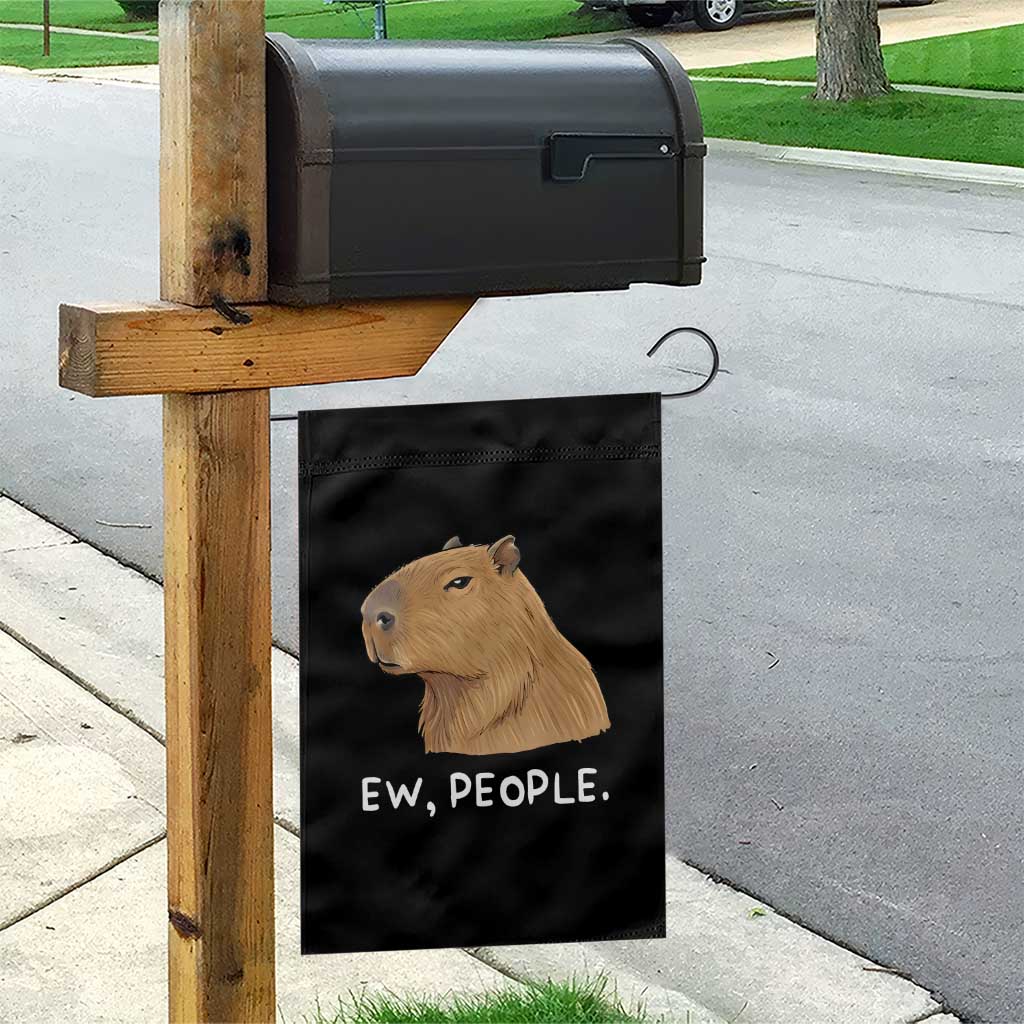Anti Social Capybara Meme Garden Flag Ew People Sarcastic Funny Introvert Gift - Wonder Print Shop