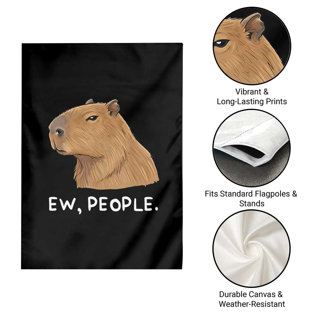 Anti Social Capybara Meme Garden Flag Ew People Sarcastic Funny Introvert Gift - Wonder Print Shop