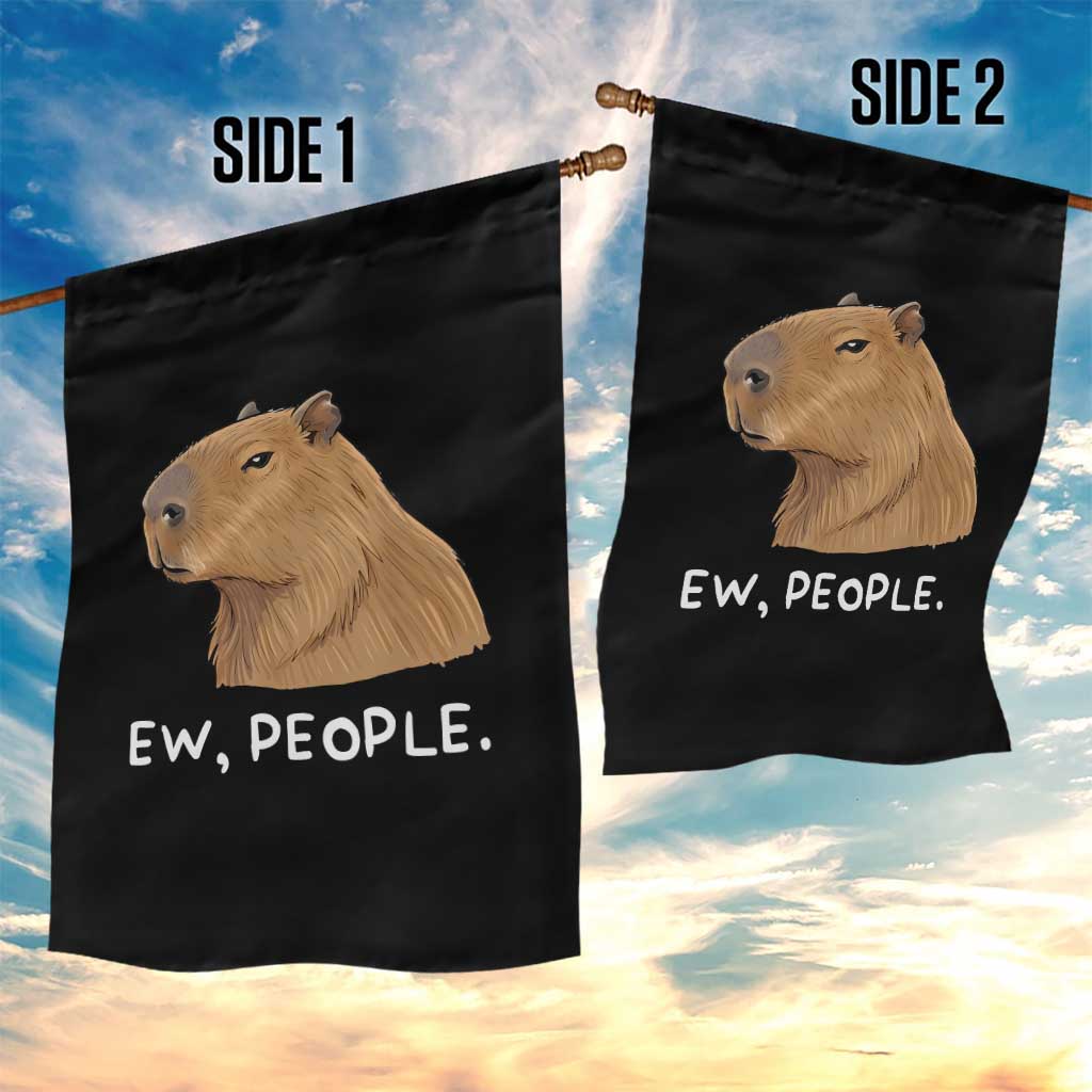 Anti Social Capybara Meme Garden Flag Ew People Sarcastic Funny Introvert Gift - Wonder Print Shop