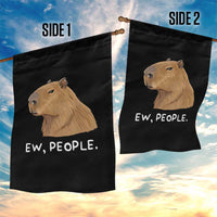 Anti Social Capybara Meme Garden Flag Ew People Sarcastic Funny Introvert Gift - Wonder Print Shop