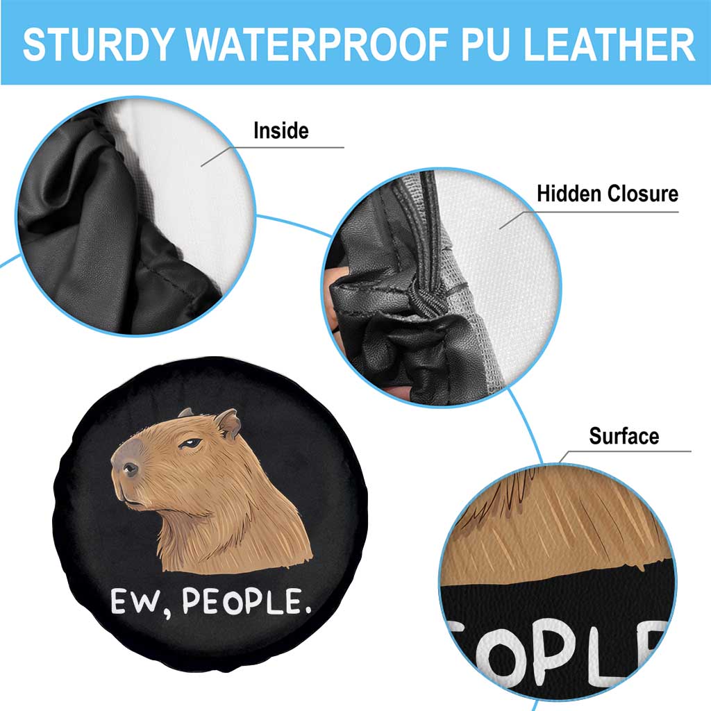 Anti Social Capybara Meme Spare Tire Cover Ew People Sarcastic Funny Introvert Gift - Wonder Print Shop