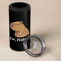 Anti Social Capybara Meme 4 in 1 Can Cooler Tumbler Ew People Sarcastic Funny Introvert Gift - Wonder Print Shop