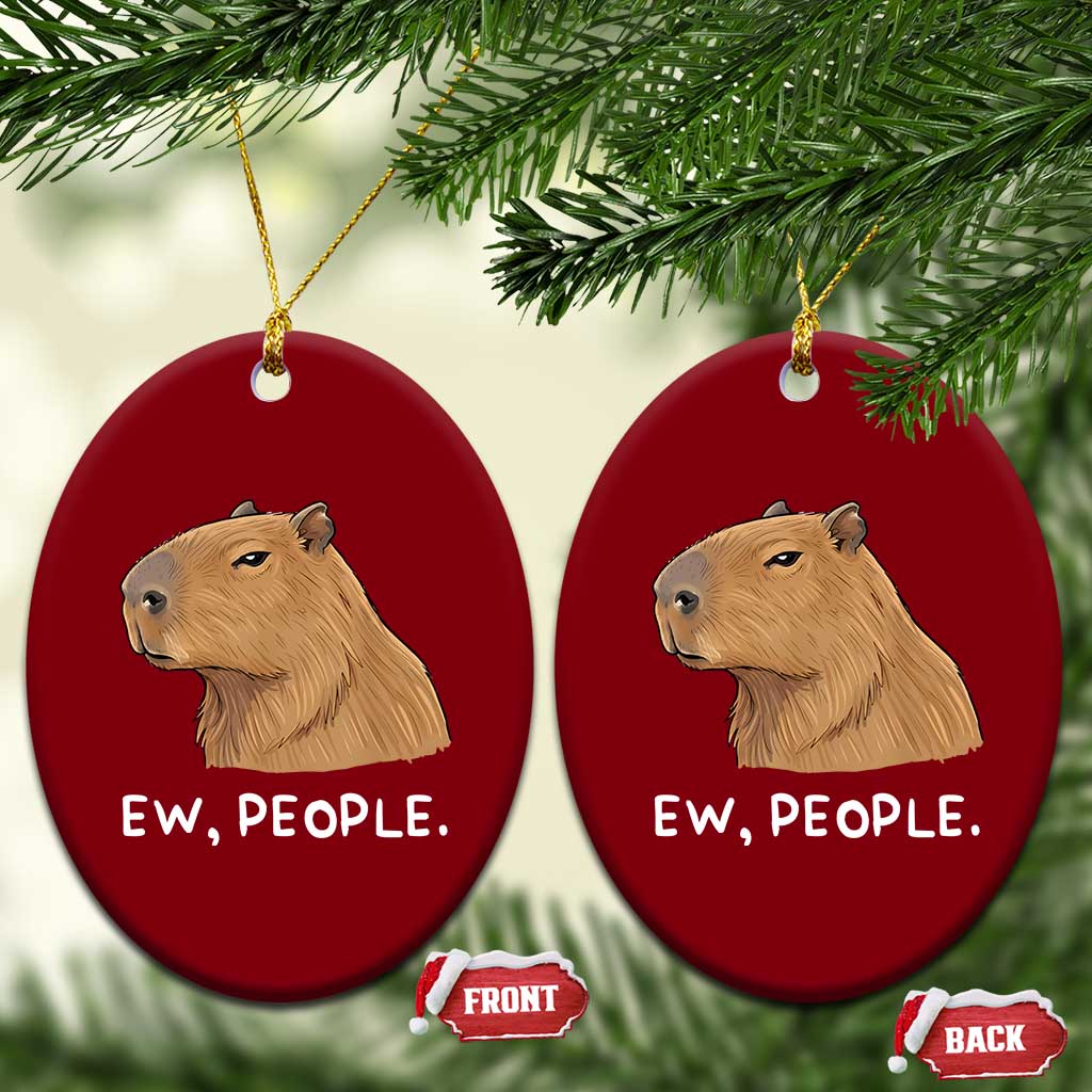 Anti Social Capybara Meme Ceramic Ornament Ew People Sarcastic Funny Introvert Gift - Wonder Print Shop
