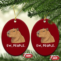 Anti Social Capybara Meme Ceramic Ornament Ew People Sarcastic Funny Introvert Gift - Wonder Print Shop