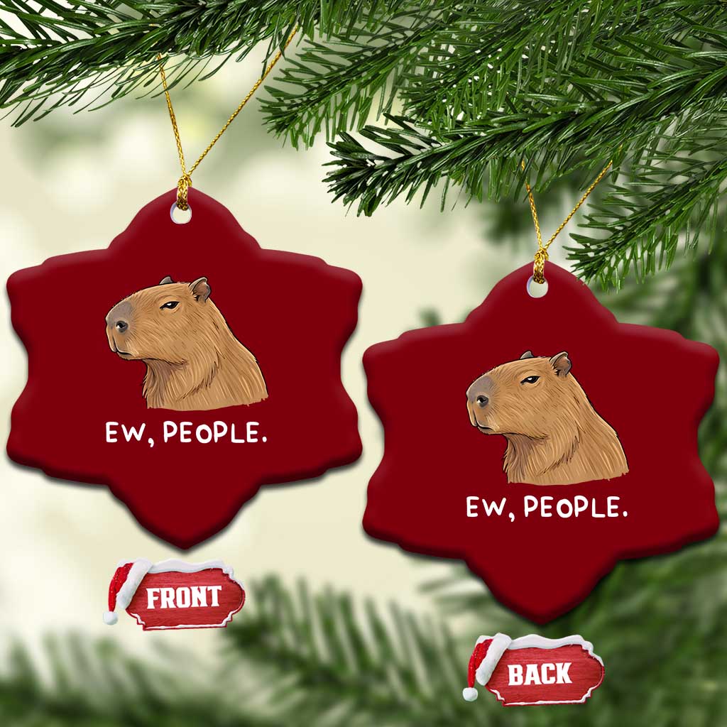 Anti Social Capybara Meme Ceramic Ornament Ew People Sarcastic Funny Introvert Gift - Wonder Print Shop