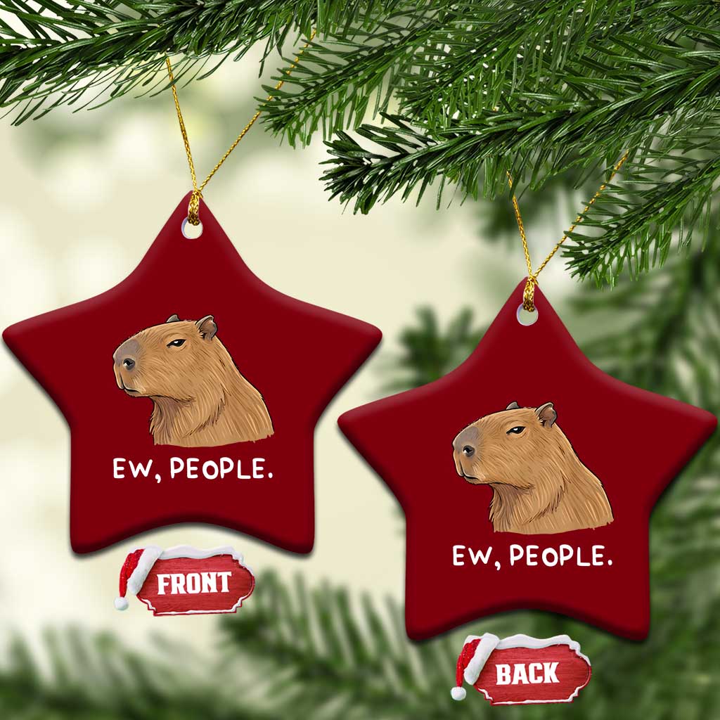 Anti Social Capybara Meme Ceramic Ornament Ew People Sarcastic Funny Introvert Gift - Wonder Print Shop
