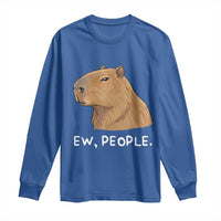 Anti Social Capybara Meme Long Sleeve Shirt Ew People Sarcastic Funny Introvert Gift - Wonder Print Shop