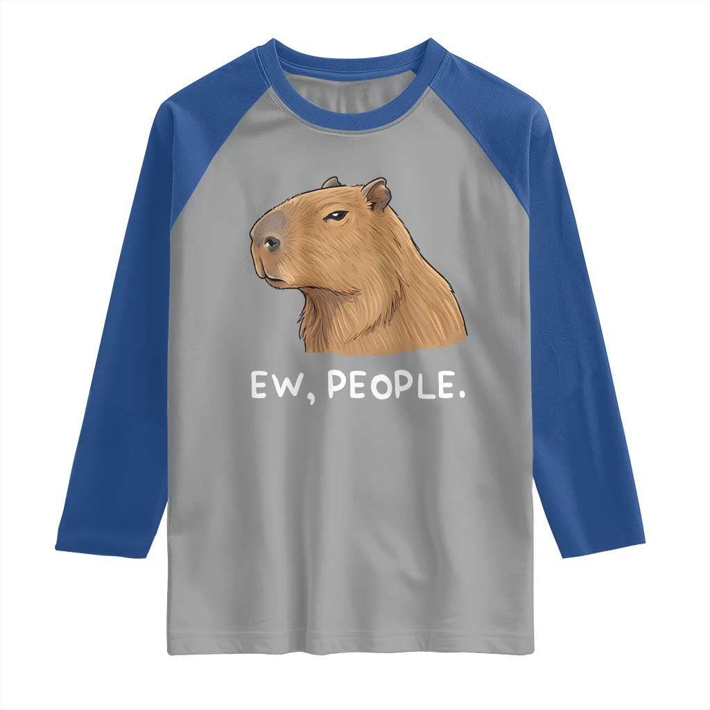 Anti Social Capybara Meme Raglan Shirt Ew People Sarcastic Funny Introvert Gift - Wonder Print Shop