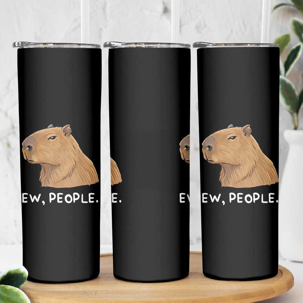 Anti Social Capybara Meme Skinny Tumbler Ew People Sarcastic Funny Introvert Gift - Wonder Print Shop