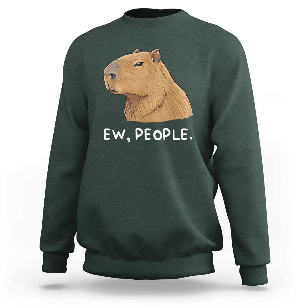 Anti Social Capybara Meme Sweatshirt Ew People Sarcastic Funny Introvert Gift - Wonder Print Shop