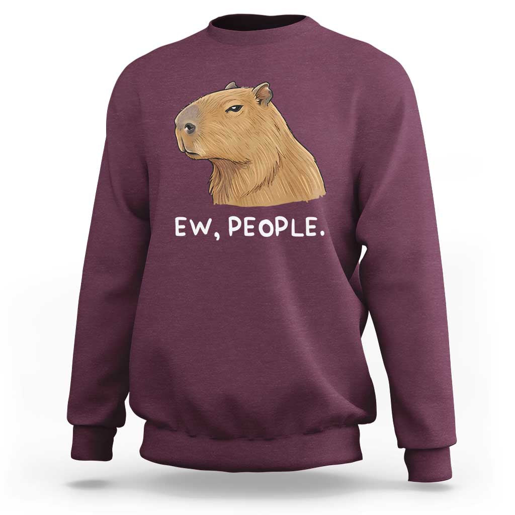 Anti Social Capybara Meme Sweatshirt Ew People Sarcastic Funny Introvert Gift - Wonder Print Shop