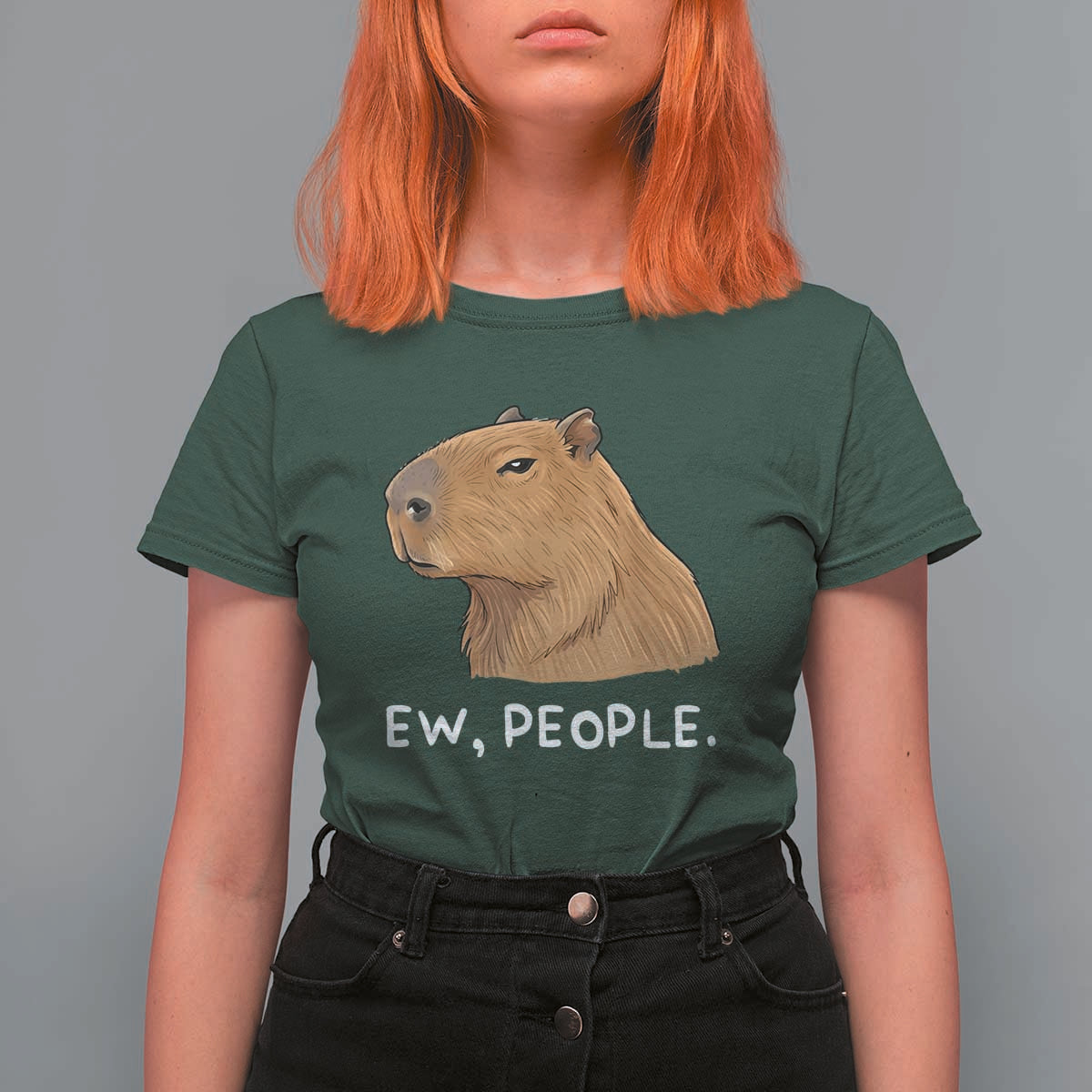 Anti Social Capybara Meme T Shirt For Women Ew People Sarcastic Funny Introvert Gift - Wonder Print Shop