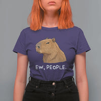 Anti Social Capybara Meme T Shirt For Women Ew People Sarcastic Funny Introvert Gift - Wonder Print Shop