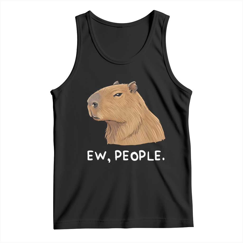 Anti Social Capybara Meme Tank Top Ew People Sarcastic Funny Introvert Gift - Wonder Print Shop