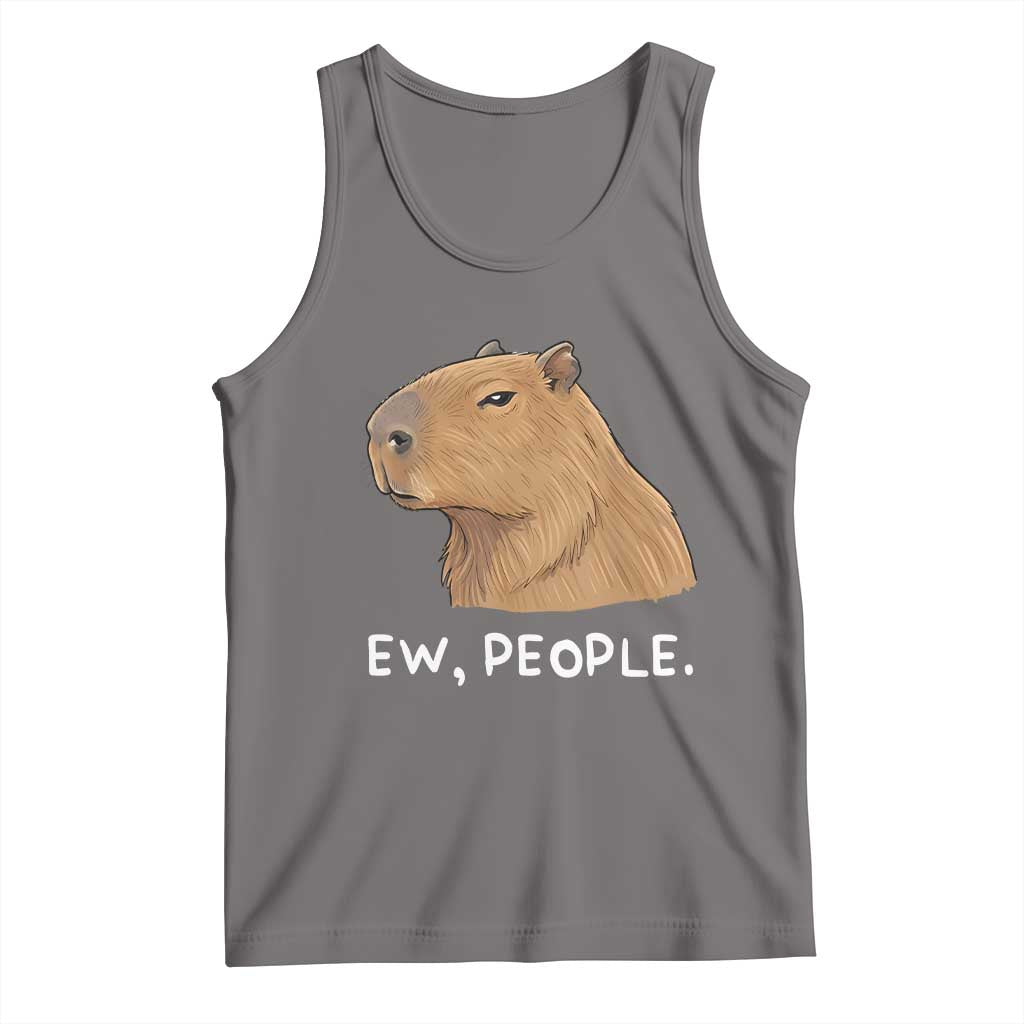 Anti Social Capybara Meme Tank Top Ew People Sarcastic Funny Introvert Gift - Wonder Print Shop