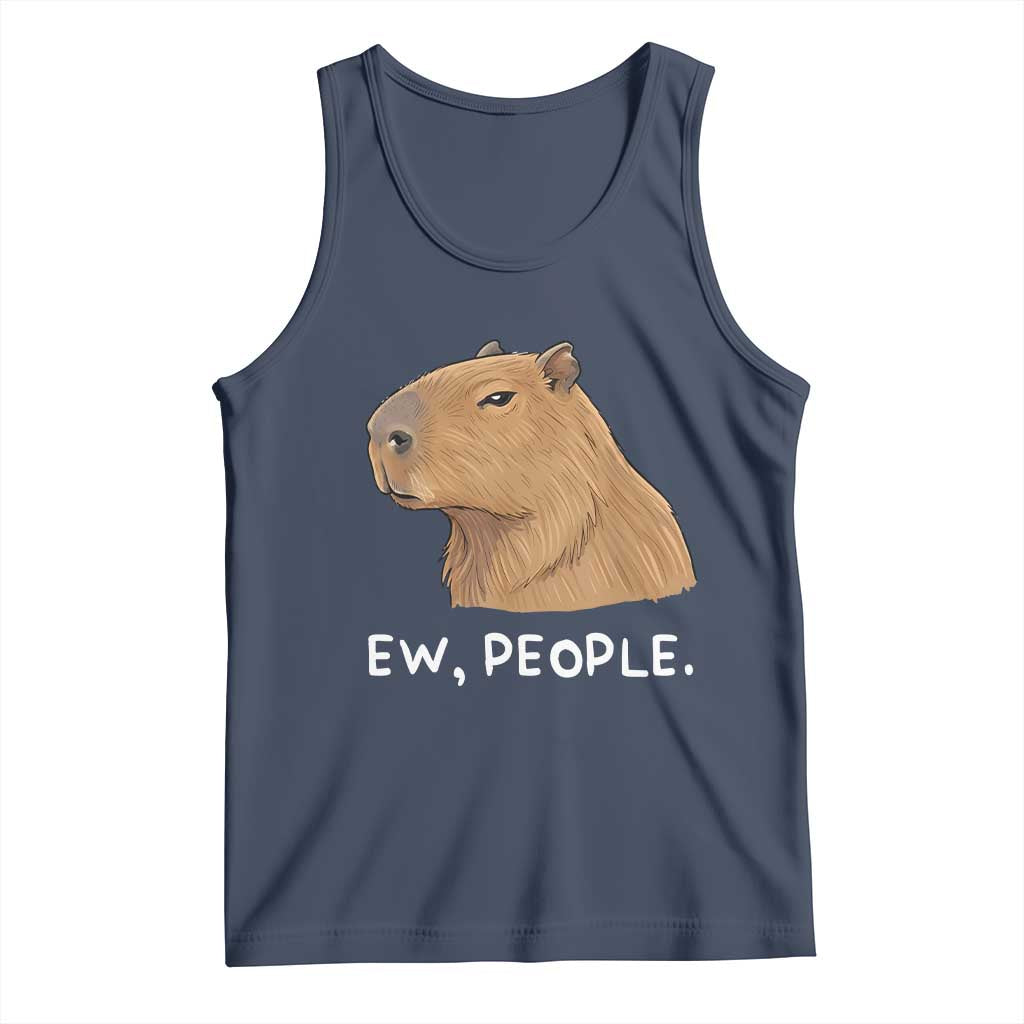 Anti Social Capybara Meme Tank Top Ew People Sarcastic Funny Introvert Gift - Wonder Print Shop