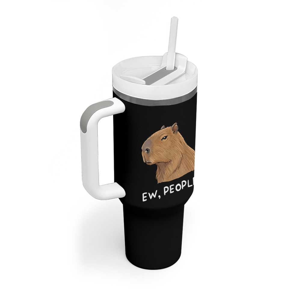 Anti Social Capybara Meme Tumbler With Handle Ew People Sarcastic Funny Introvert Gift - Wonder Print Shop