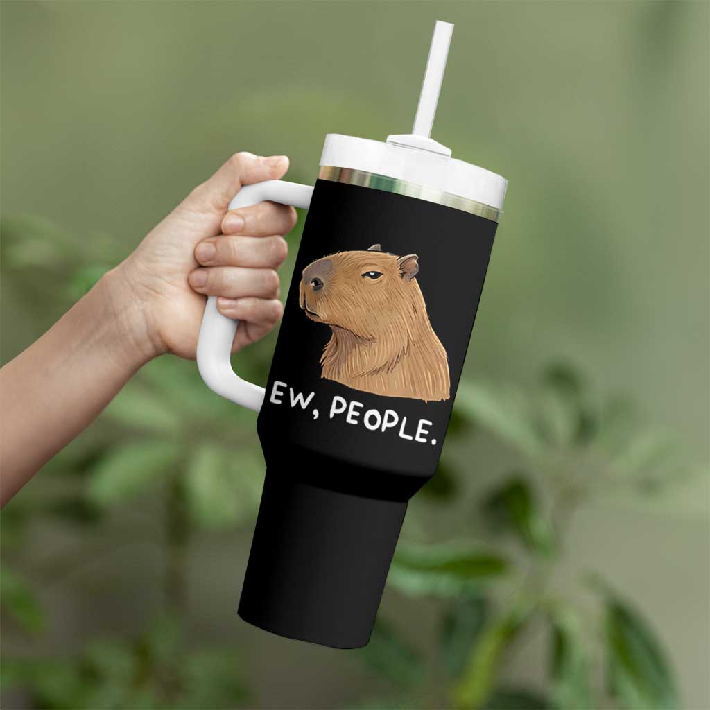 Anti Social Capybara Meme Tumbler With Handle Ew People Sarcastic Funny Introvert Gift - Wonder Print Shop