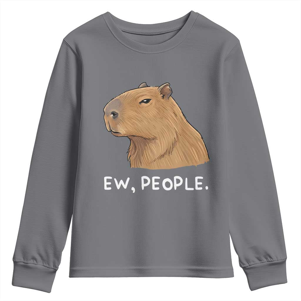 Anti Social Capybara Meme Youth Sweatshirt Ew People Sarcastic Funny Introvert Gift - Wonder Print Shop