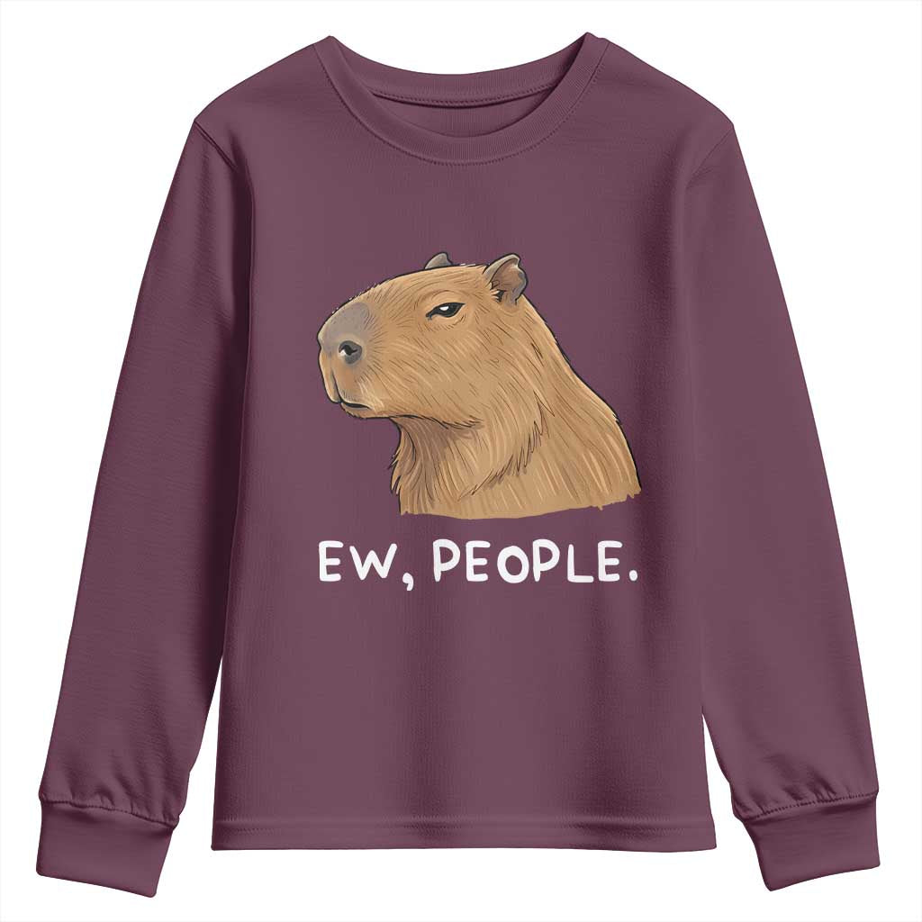 Anti Social Capybara Meme Youth Sweatshirt Ew People Sarcastic Funny Introvert Gift - Wonder Print Shop