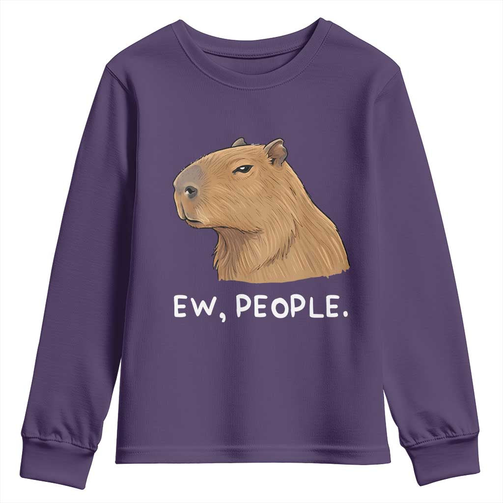 Anti Social Capybara Meme Youth Sweatshirt Ew People Sarcastic Funny Introvert Gift - Wonder Print Shop