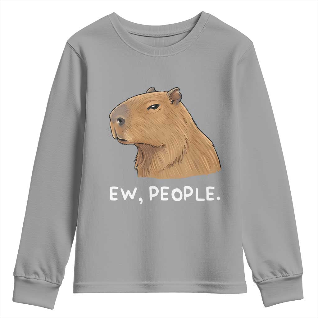 Anti Social Capybara Meme Youth Sweatshirt Ew People Sarcastic Funny Introvert Gift - Wonder Print Shop