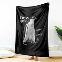 Funny New Year Same Baka Life Sarcastic Penguin Throw Blanket Otaku Humor Core Cringe Meme - Wonder Print Shop