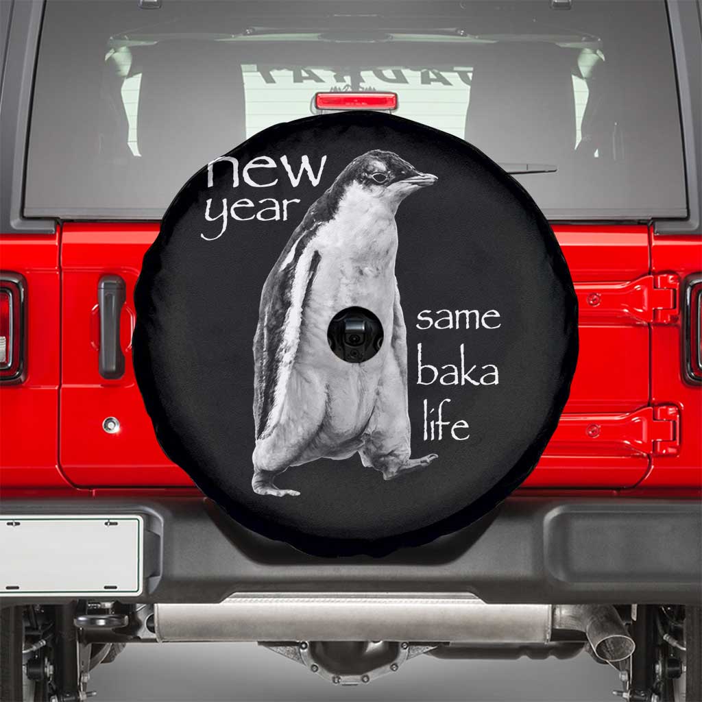 Funny New Year Same Baka Life Sarcastic Penguin Spare Tire Cover Otaku Humor Core Cringe Meme - Wonder Print Shop
