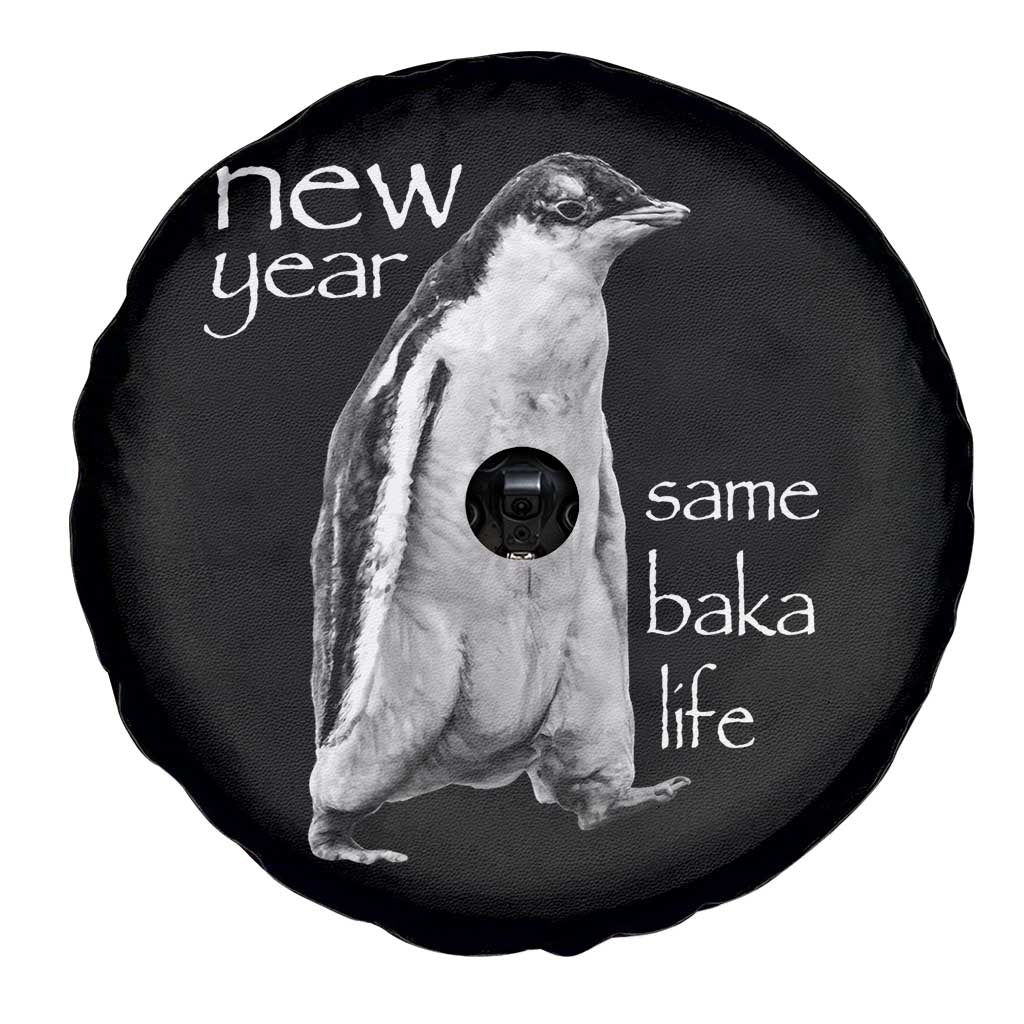 Funny New Year Same Baka Life Sarcastic Penguin Spare Tire Cover Otaku Humor Core Cringe Meme - Wonder Print Shop