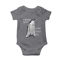Funny New Year Same Baka Life Sarcastic Penguin Baby Onesie Otaku Humor Core Cringe Meme - Wonder Print Shop
