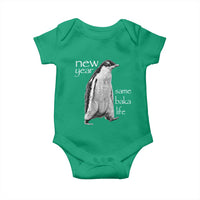 Funny New Year Same Baka Life Sarcastic Penguin Baby Onesie Otaku Humor Core Cringe Meme - Wonder Print Shop