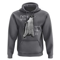 Funny New Year Same Baka Life Sarcastic Penguin Hoodie Otaku Humor Core Cringe Meme - Wonder Print Shop