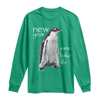 Funny New Year Same Baka Life Sarcastic Penguin Long Sleeve Shirt Otaku Humor Core Cringe Meme - Wonder Print Shop
