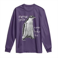 Funny New Year Same Baka Life Sarcastic Penguin Long Sleeve Shirt Otaku Humor Core Cringe Meme - Wonder Print Shop