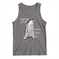 Funny New Year Same Baka Life Sarcastic Penguin Tank Top Otaku Humor Core Cringe Meme - Wonder Print Shop