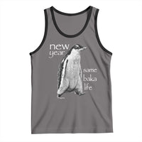 Funny New Year Same Baka Life Sarcastic Penguin Tank Top Otaku Humor Core Cringe Meme - Wonder Print Shop