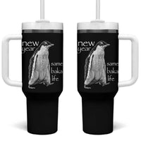 Funny New Year Same Baka Life Sarcastic Penguin Tumbler With Handle Otaku Humor Core Cringe Meme - Wonder Print Shop