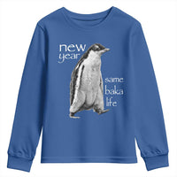 Funny New Year Same Baka Life Sarcastic Penguin Youth Sweatshirt Otaku Humor Core Cringe Meme - Wonder Print Shop