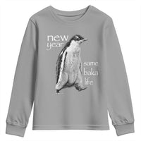 Funny New Year Same Baka Life Sarcastic Penguin Youth Sweatshirt Otaku Humor Core Cringe Meme - Wonder Print Shop