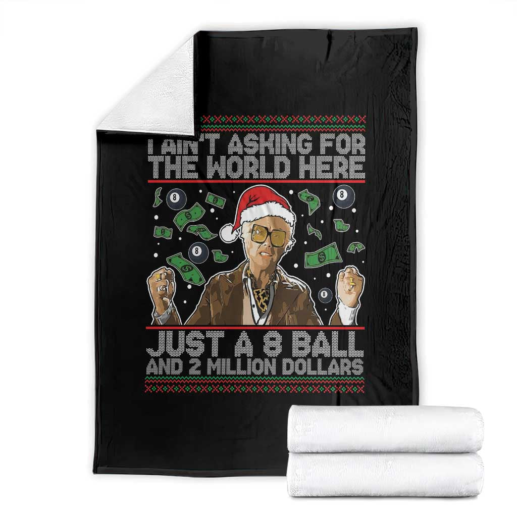 Funny Billy Wish Meme Just A 8 Ball and 2 Million Dollars Throw Blanket Baby Uncle Ain't Asking for The World - Wonder Print Shop