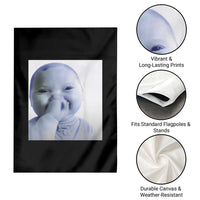 Funny Tuff Baby Giggling Meme Garden Flag Viral AI Niche Baby Holding Laugh Photo - Wonder Print Shop