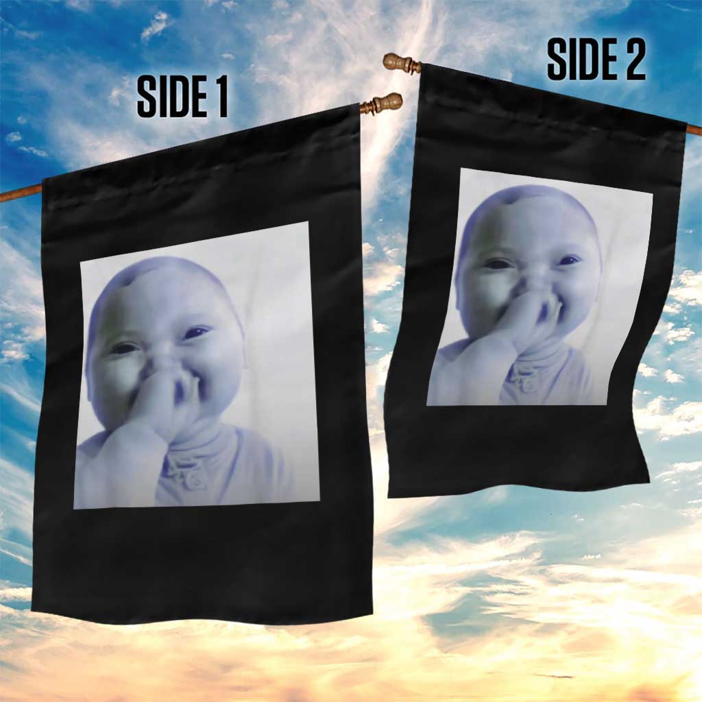Funny Tuff Baby Giggling Meme Garden Flag Viral AI Niche Baby Holding Laugh Photo - Wonder Print Shop