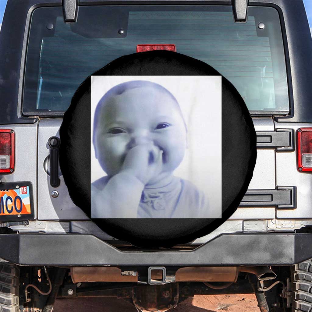 Funny Tuff Baby Giggling Meme Spare Tire Cover Viral AI Niche Baby Holding Laugh Photo - Wonder Print Shop