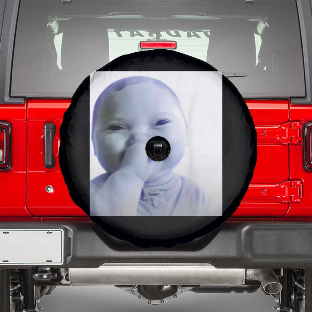 Funny Tuff Baby Giggling Meme Spare Tire Cover Viral AI Niche Baby Holding Laugh Photo - Wonder Print Shop