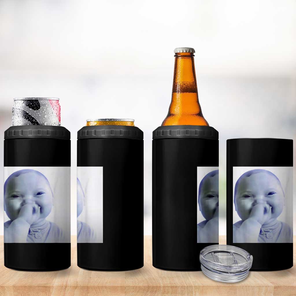 Funny Tuff Baby Giggling Meme 4 in 1 Can Cooler Tumbler Viral AI Niche Baby Holding Laugh Photo - Wonder Print Shop