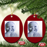 Funny Tuff Baby Giggling Meme Ceramic Ornament Viral AI Niche Baby Holding Laugh Photo - Wonder Print Shop
