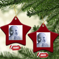 Funny Tuff Baby Giggling Meme Ceramic Ornament Viral AI Niche Baby Holding Laugh Photo - Wonder Print Shop