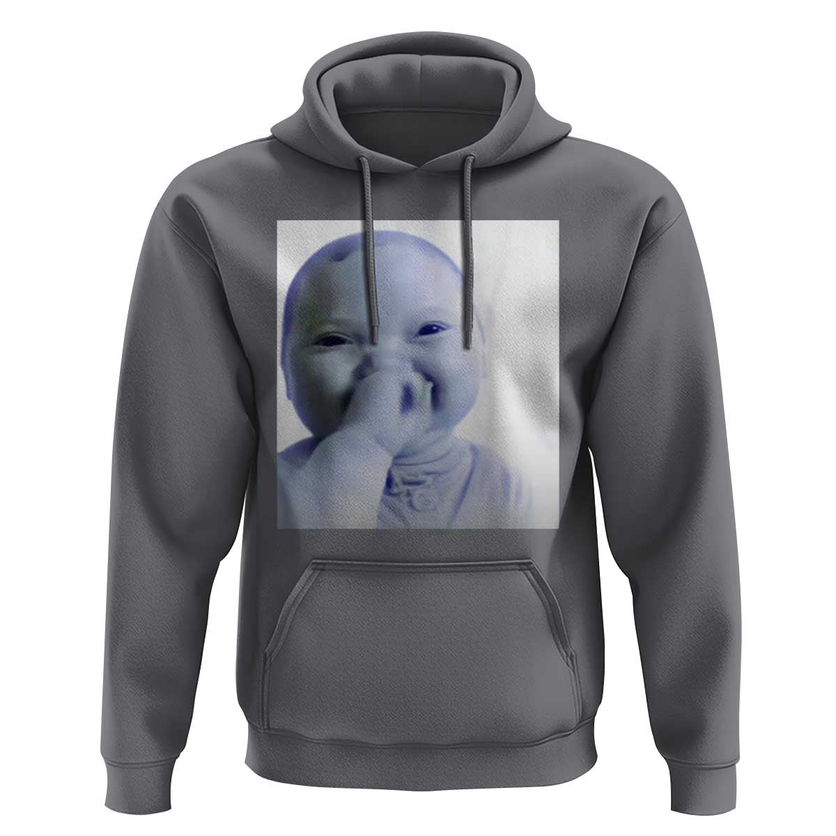 Funny Tuff Baby Giggling Meme Hoodie Viral AI Niche Baby Holding Laugh Photo - Wonder Print Shop
